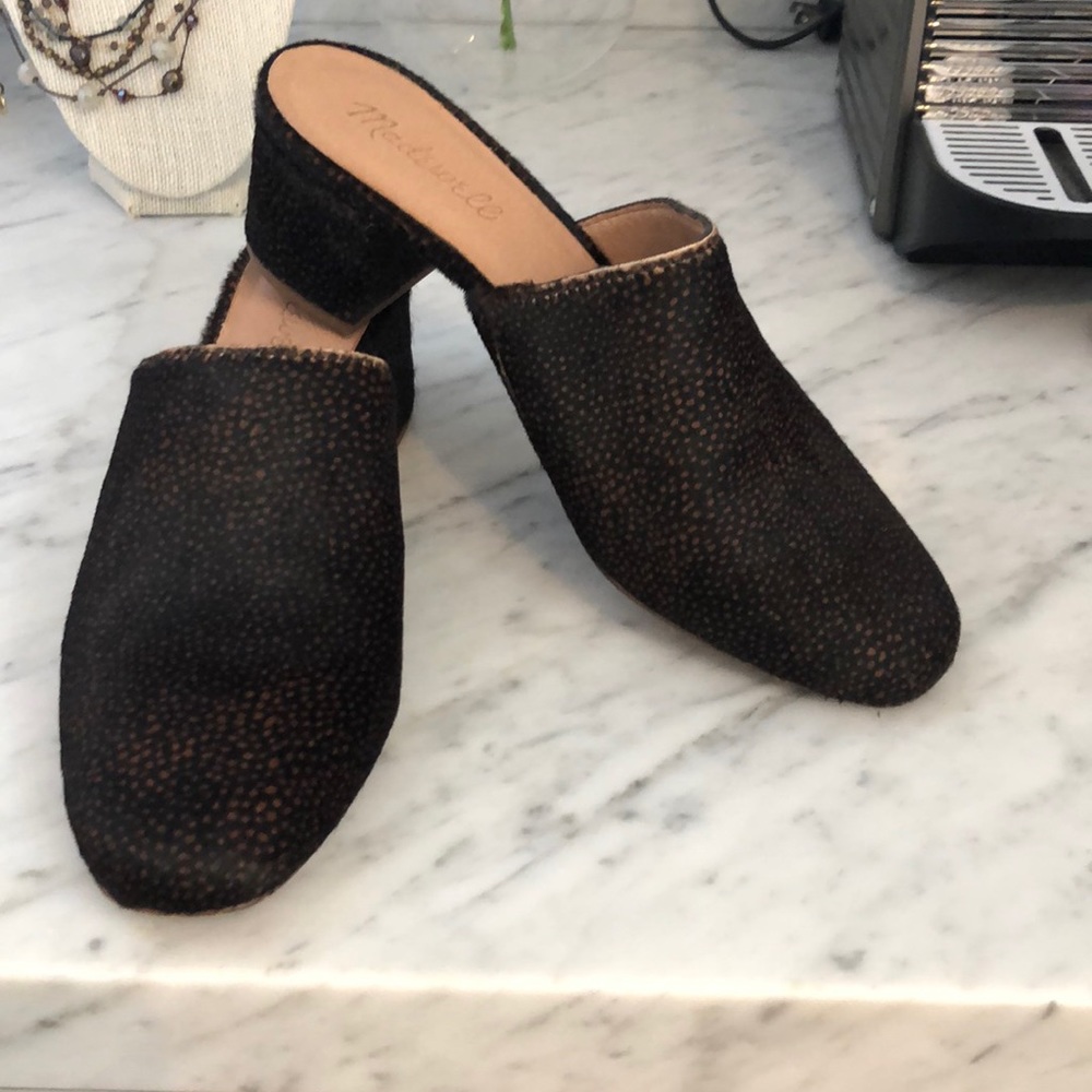 Madewell suede pony slides